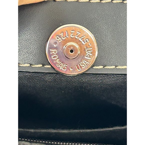 The Sak Women’s Black Purse Fabric Weave Faux Leather Rectangle Snap Pockets - Picture 16 of 17